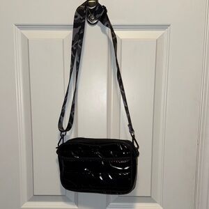 Haute Shore Black Patent Leather Crossbody Bag